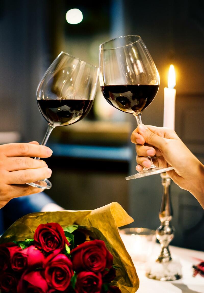 Wine Glasses at a Restaurant