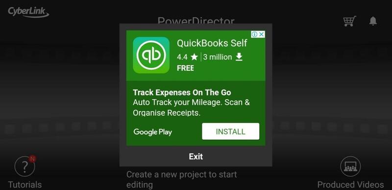 Quickbooks Green App Ad Pop Up