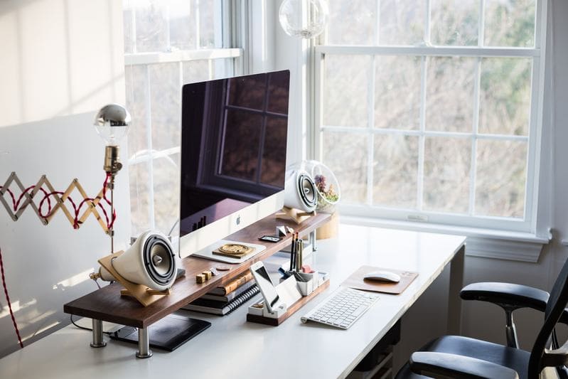 Apple Computer at a Home Office Desk