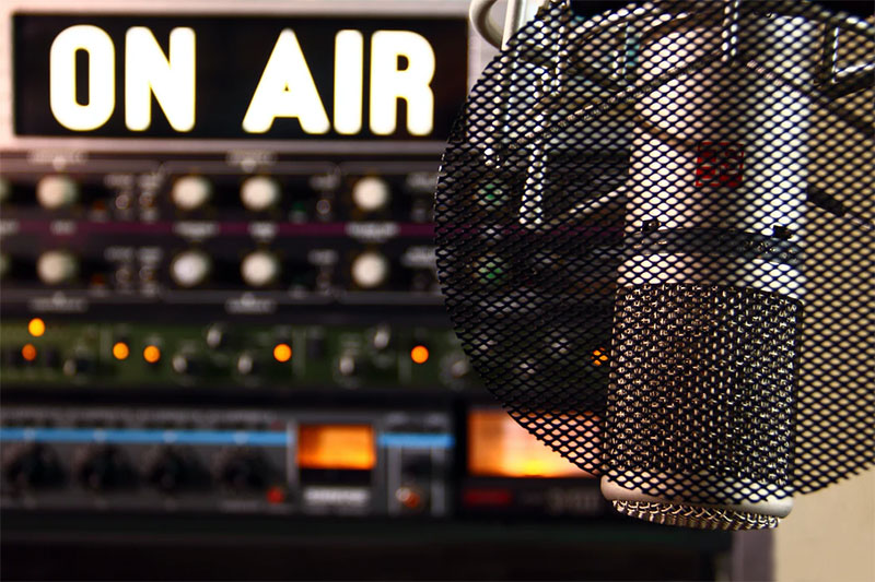 radio microphone and on air sign