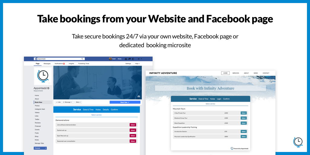 5 - Facebook + Booking App