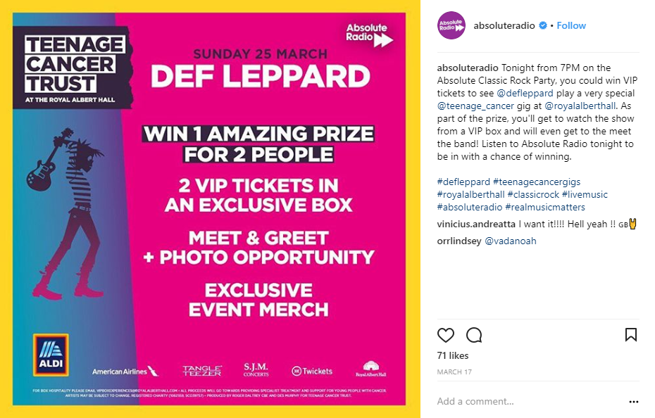 Absolute Radio Instagram