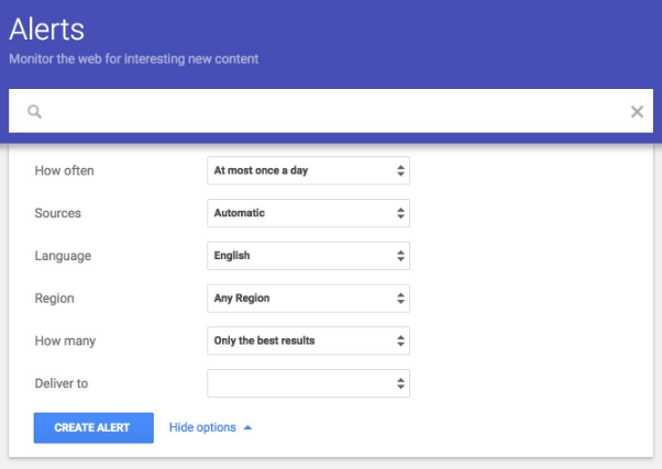 Content Marketing Google Alerts