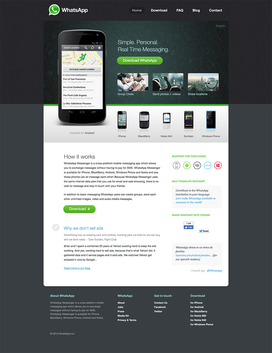 2013 Whatsapp Website