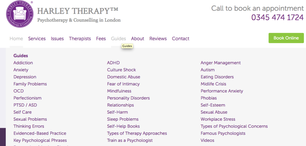 Harley Therapy Website