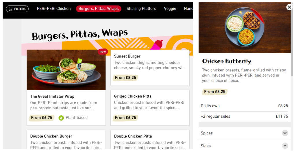 online menu