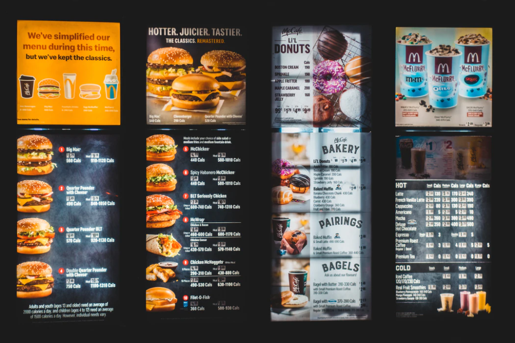 kiosk menu