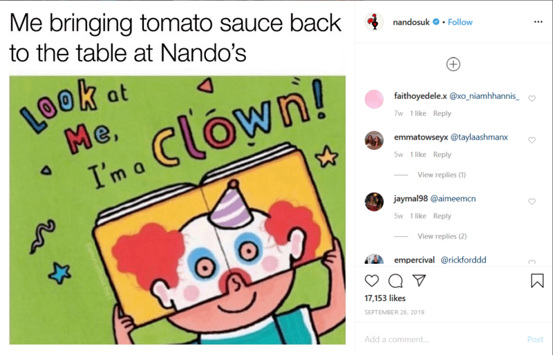 Nandos Meme Social Media Post