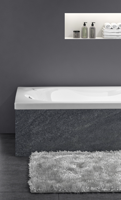 Aquatica Pure 1D Back To Wall Solid Surface Bathtub