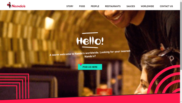 Nando's Restaurant Landing Page