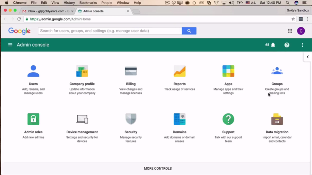 G Suite Admin Console